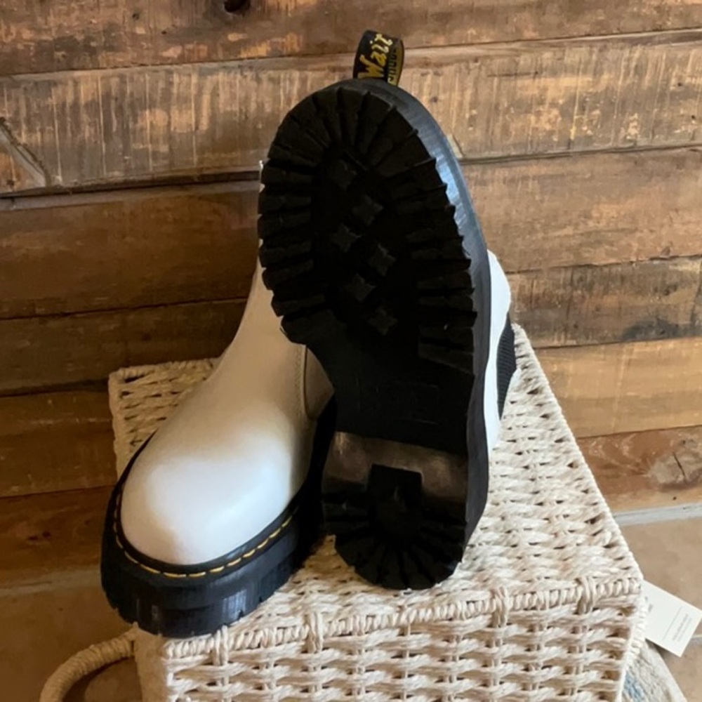 Dr. Martens Black and White Leather Boots - Picture 2 of 3